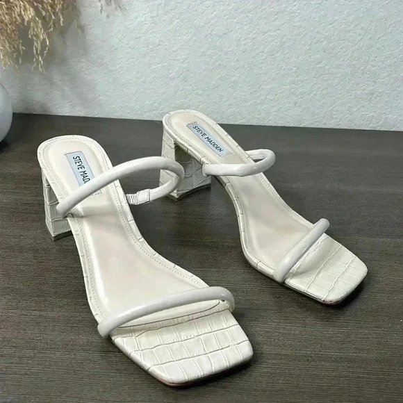 NEW Steve Madden Lilah Heeled Sandals, Bone White, Size 10 - Picture 5 of 10